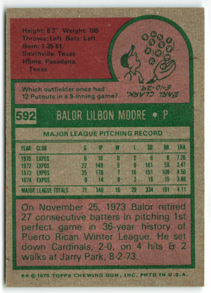 1975 Topps #592 Balor Moore