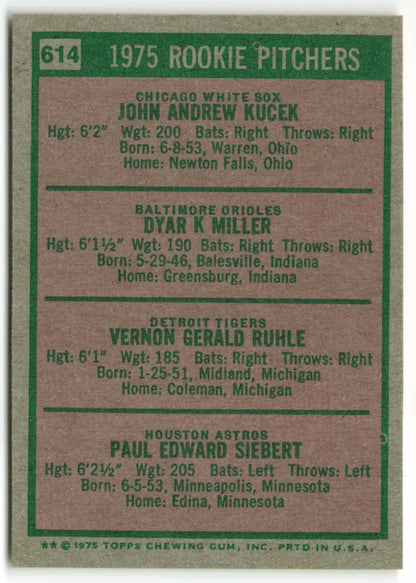 1975 Topps #614 Rookie Pitchers