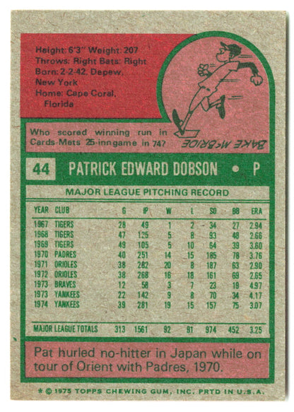 1975 Topps Mini #044 Pat Dobson