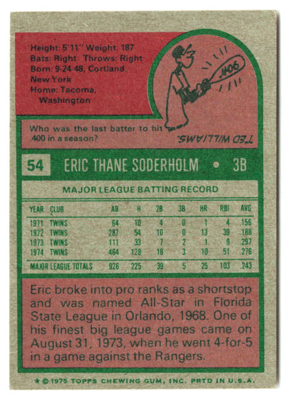 1975 Topps Mini #054 Eric Soderholm