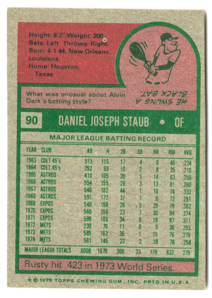 1975 Topps Mini #090 Rusty Staub