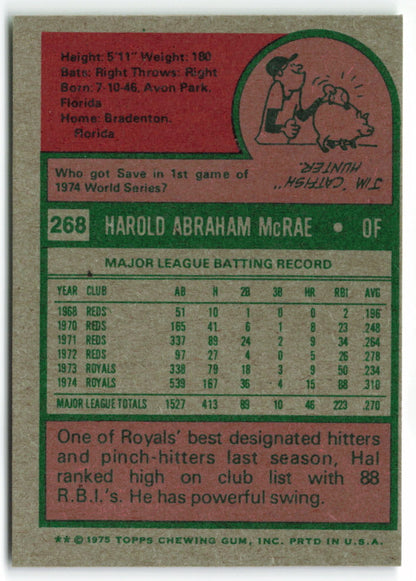 1975 Topps Mini #268 Hal McRae