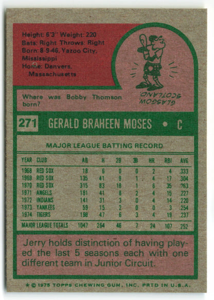 1975 Topps Mini #271 Gerry Moses