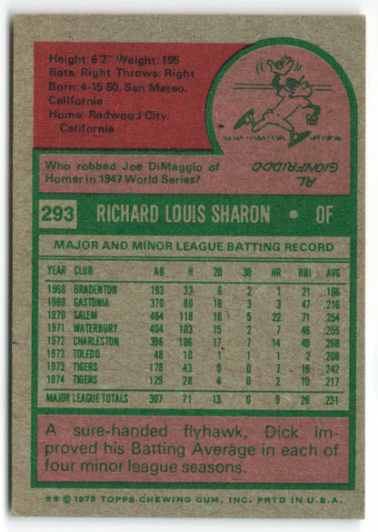 1975 Topps Mini #293 Dick Sharon