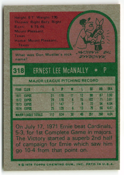 1975 Topps Mini #318 Ernie McAnally