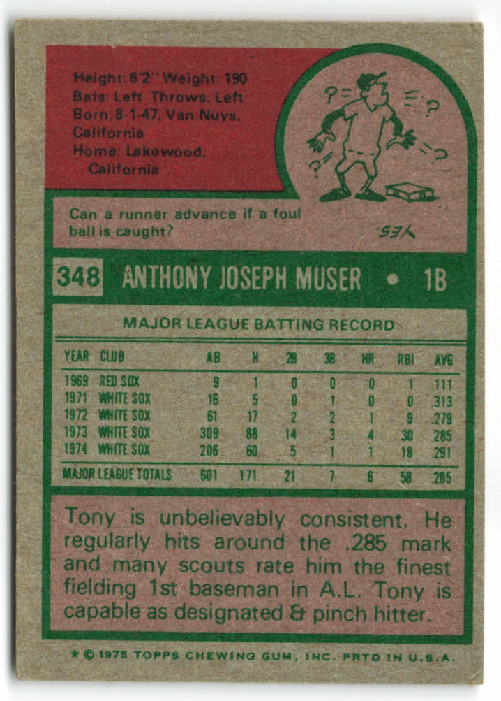 1975 Topps Mini #348 Tony Muser