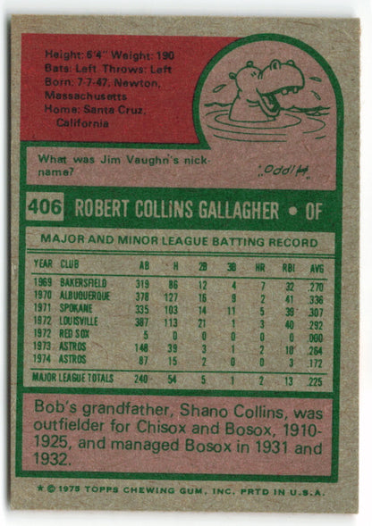 1975 Topps Mini #406 Bob Gallagher