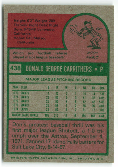 1975 Topps Mini #438 Don Carrithers