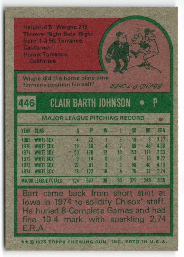 1975 Topps Mini #446 Bart Johnson