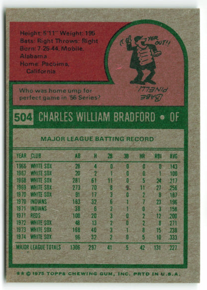 1975 Topps Mini #504 Buddy Bradford