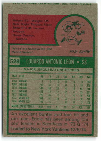 1975 Topps Mini #528 Eddie Leon