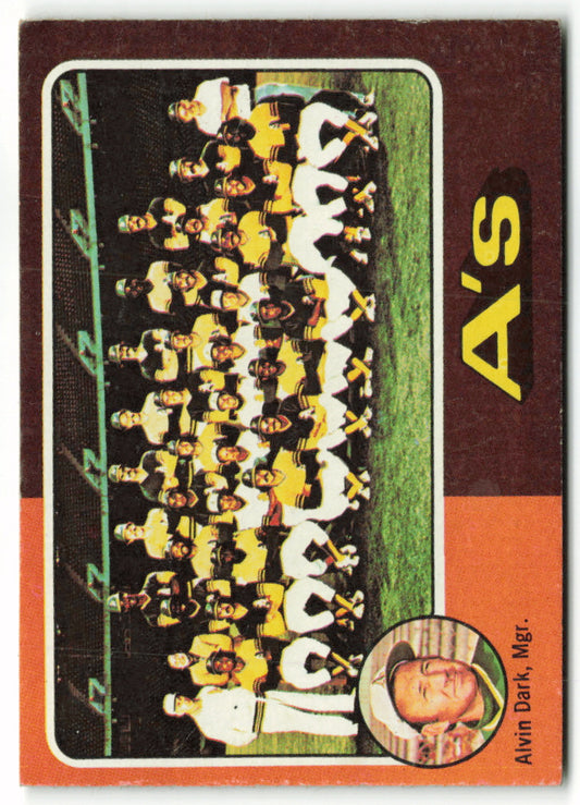 1975 Topps Mini #561 Oakland A's Team Card/A.Dark