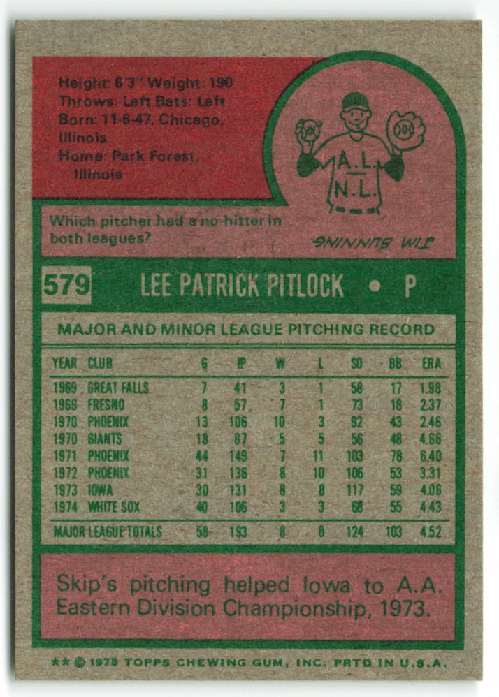 1975 Topps Mini #579 Skip Pitlock