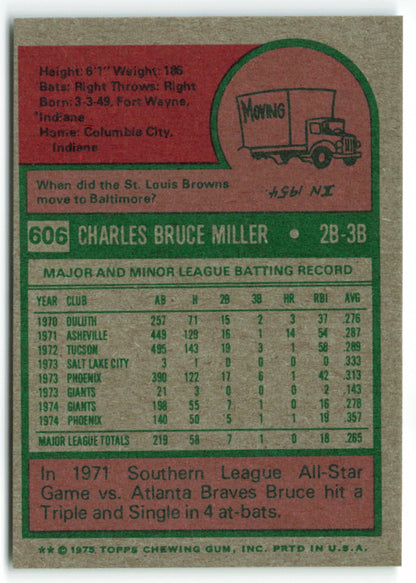 1975 Topps Mini #606 Bruce Miller