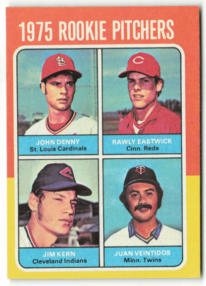 1975 Topps Mini #621 Rookie Pitchers/J.Denny RC