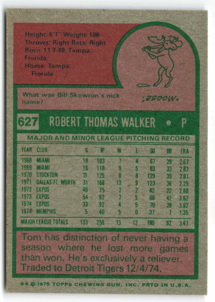 1975 Topps Mini #627 Tom Walker