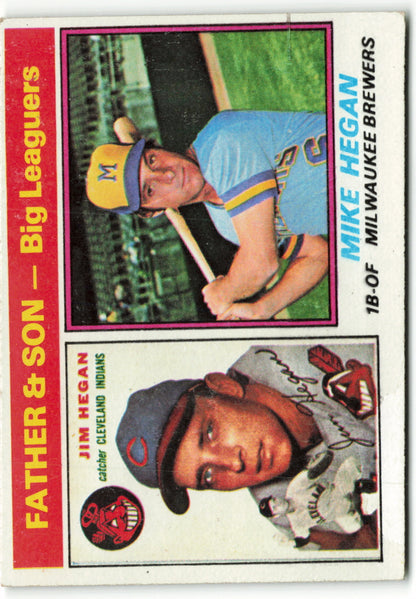 1976 Topps #069 Jim Hegan / Mike Hegan Father & Son