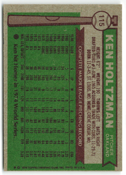 1976 Topps #115 Ken Holtzman