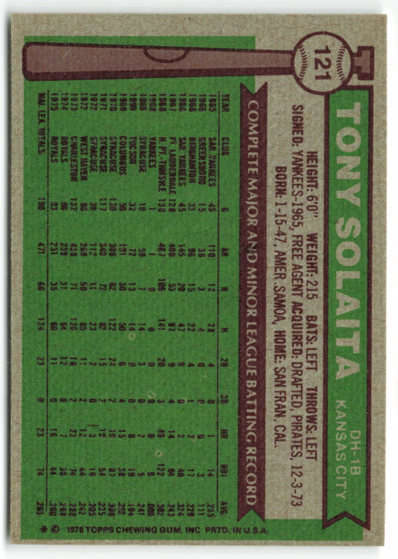 1976 Topps #121 Tony Solaita