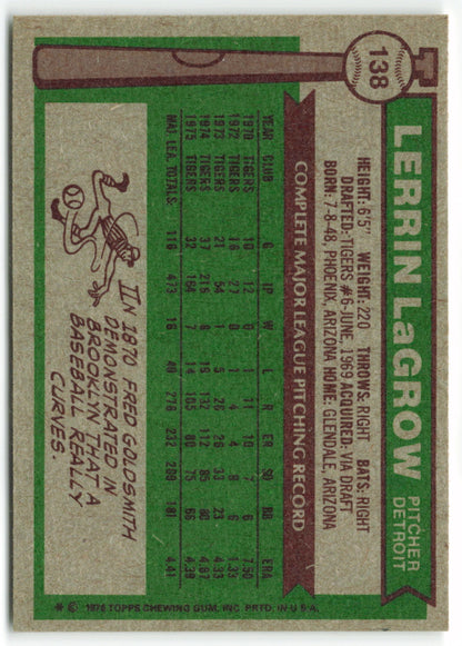 1976 Topps #138 Lerrin LaGrow