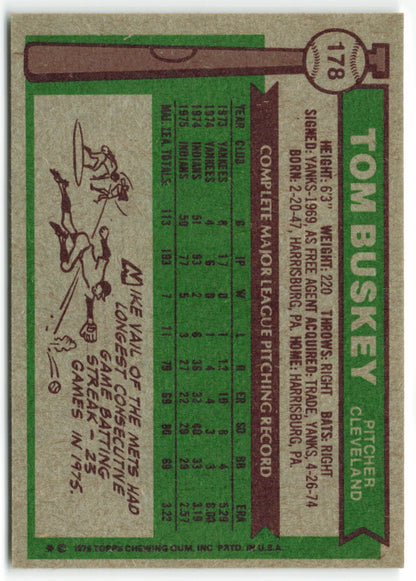 1976 Topps #178 Tom Buskey