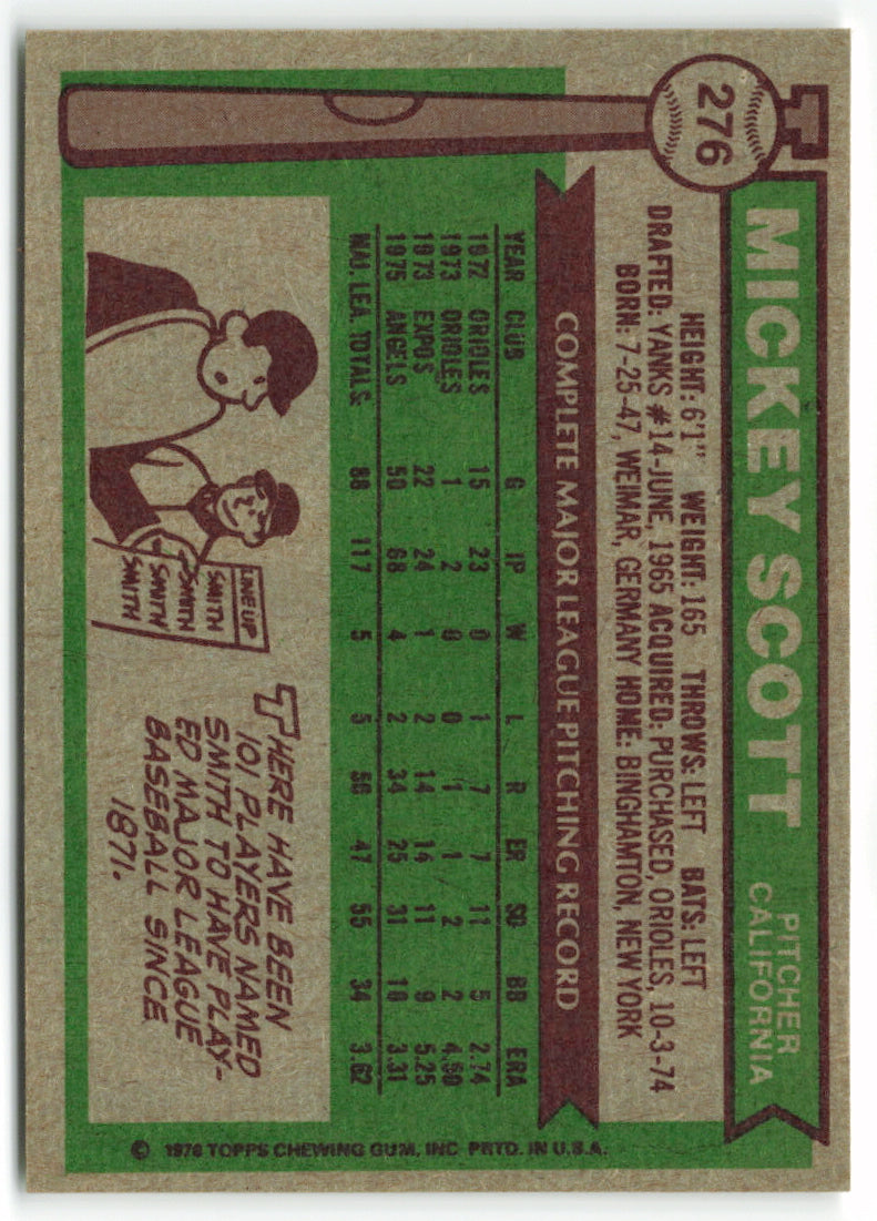 1976 Topps #276 Mickey Scott