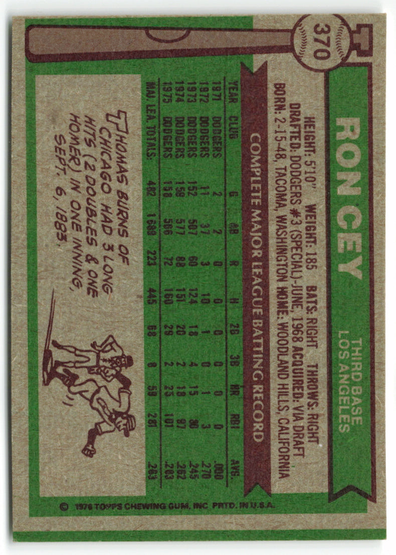 1976 Topps #370 Ron Cey AS