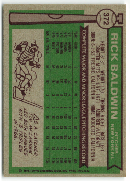 1976 Topps #372 Rick Baldwin RC