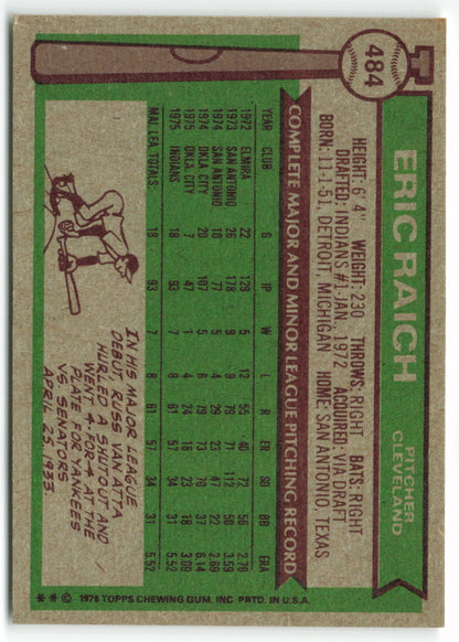 1976 Topps #484 Eric Raich RC