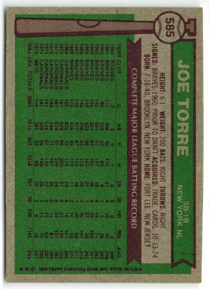 1976 Topps #585 Joe Torre