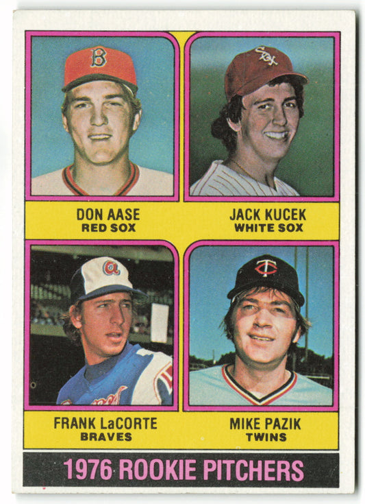 1976 Topps #597 1976 Rookie Pitchers (Don Aase / Jack Kucek / Frank LaCorte / Mike Pazik) RC,