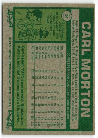 1977 Topps #024 Carl Morton