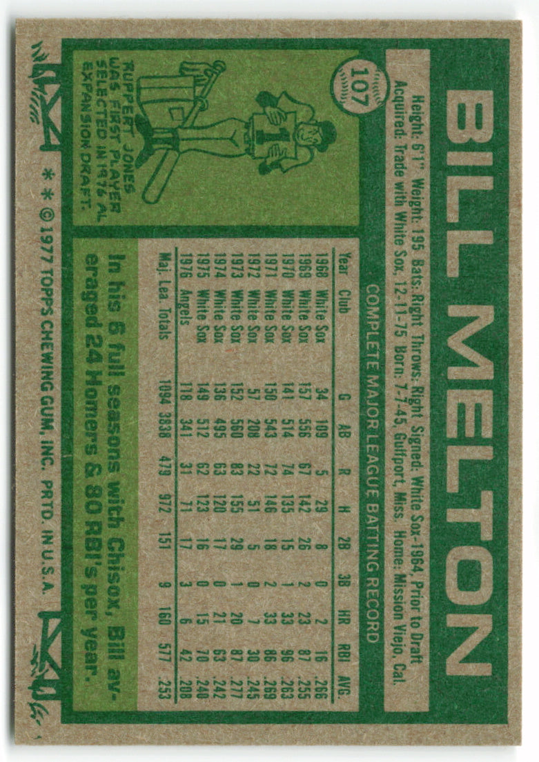 1977 Topps #107 Bill Melton