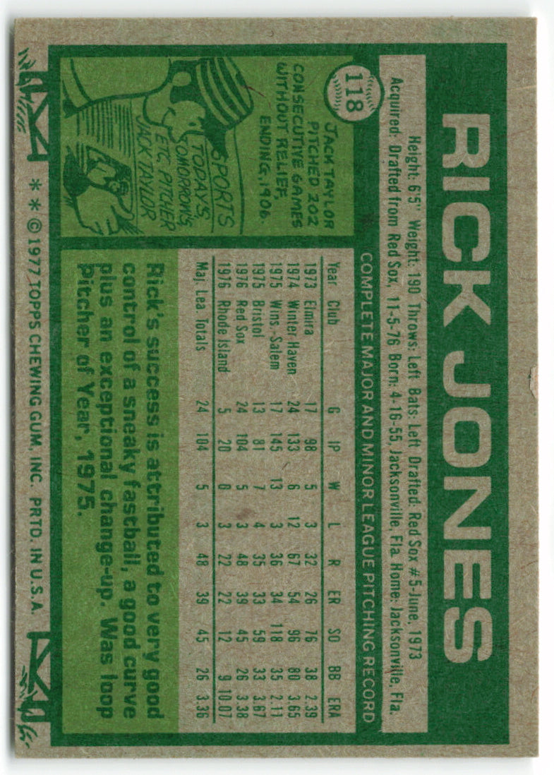 1977 Topps #118 Rick Jones RC