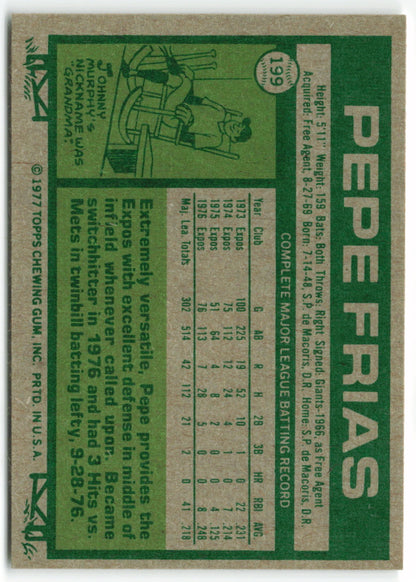 1977 Topps #199 Pepe Frias