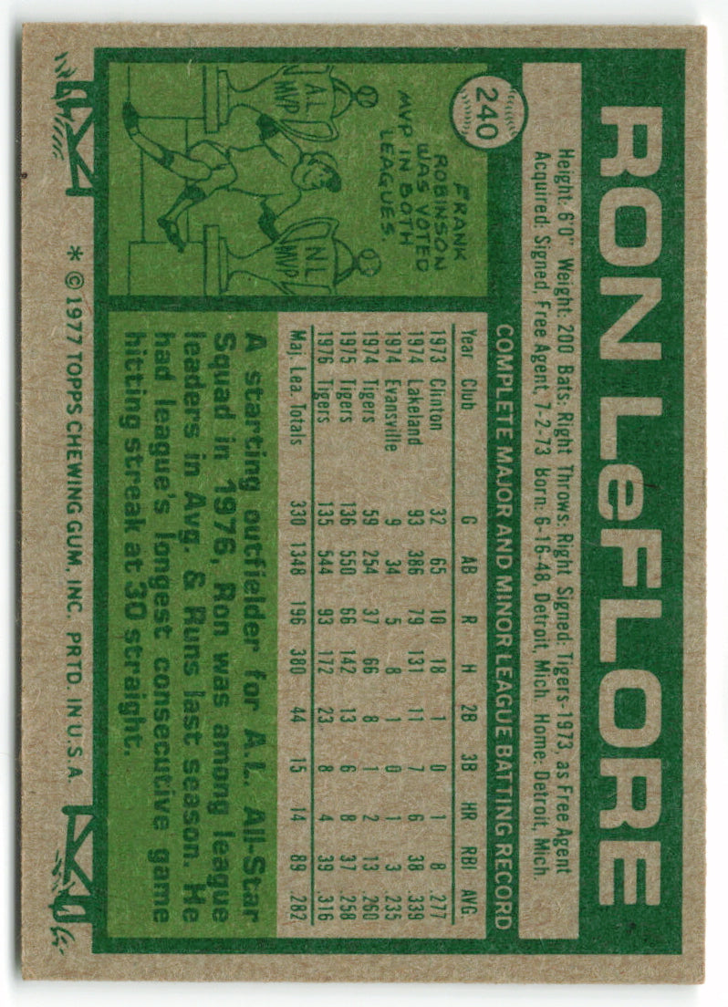 1977 Topps #240 Ron LeFlore AS