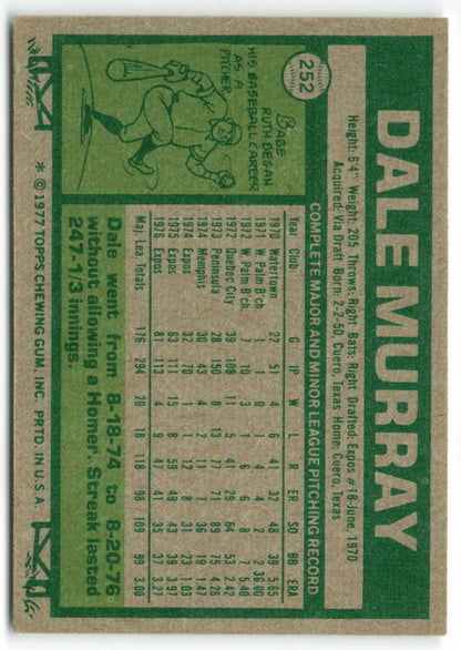 1977 Topps #252 Dale Murray