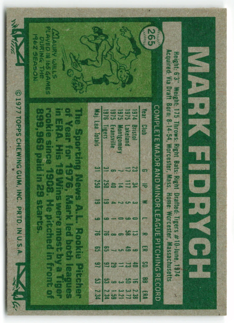 1977 Topps #265 Mark Fidrych AS RC