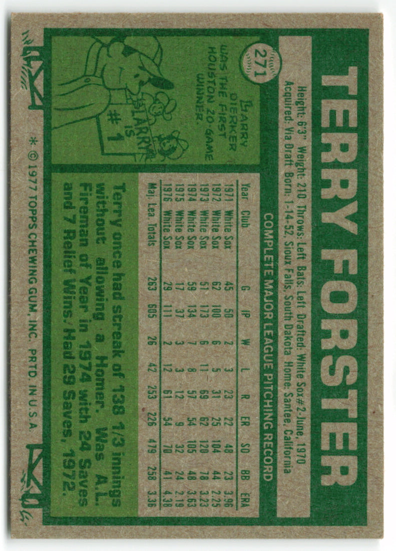 1977 Topps #271 Terry Forster