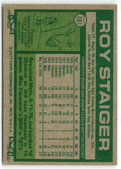 1977 Topps #281 Roy Staiger