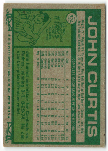 1977 Topps #324 John Curtis