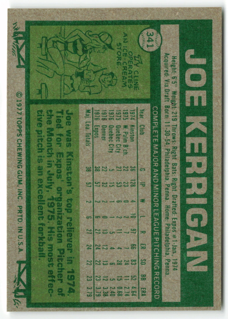 1977 Topps #341 Joe Kerrigan RC