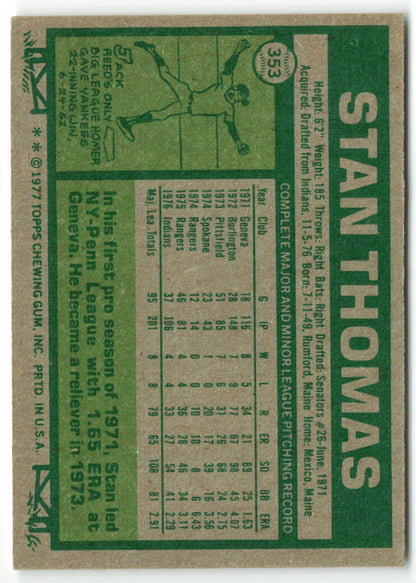 1977 Topps #353 Stan Thomas