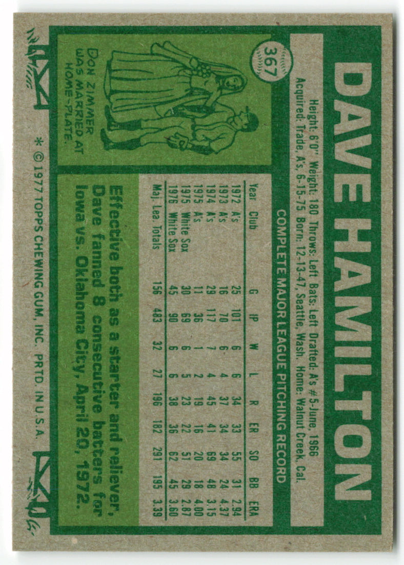 1977 Topps #367 Dave Hamilton