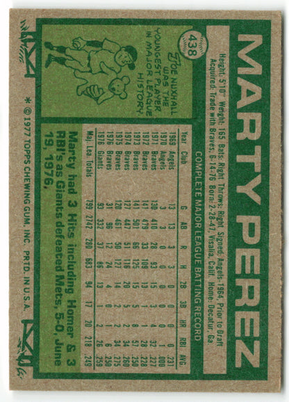 1977 Topps #438 Marty Perez