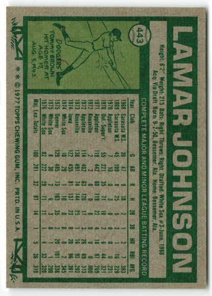 1977 Topps #443 Lamar Johnson