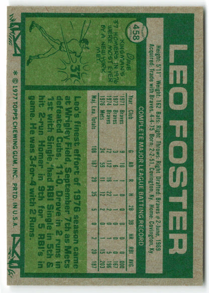 1977 Topps #458 Leo Foster