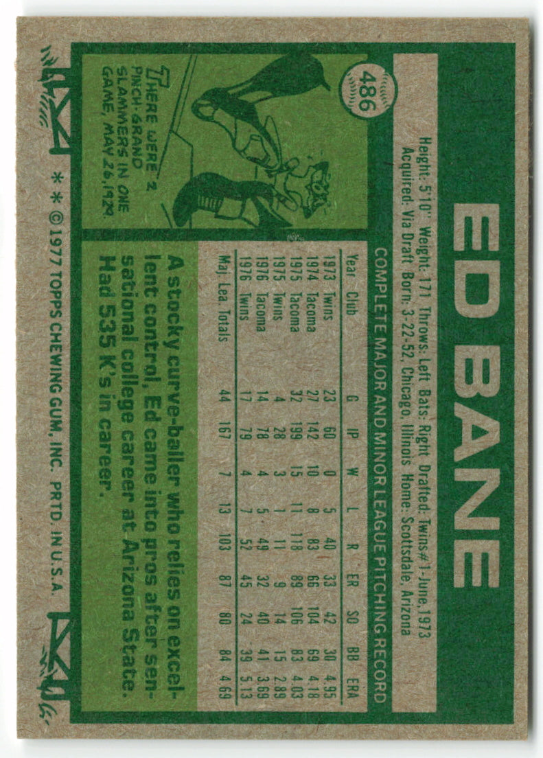 1977 Topps #486 Ed Bane