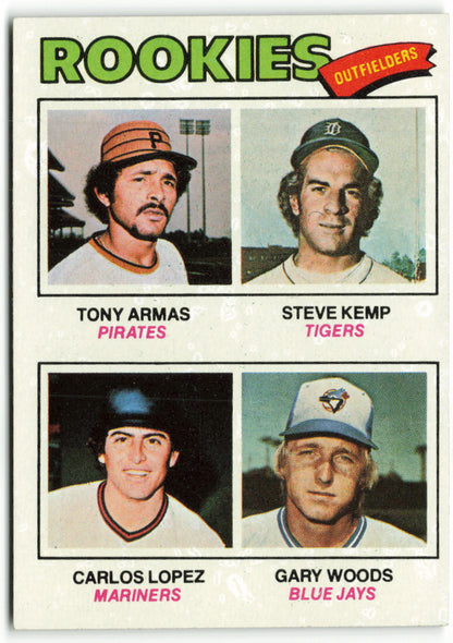 1977 Topps #492 1977 Rookie Outfielders (Tony Armas / Steve Kemp / Carlos Lopez / Gary Woods) RC