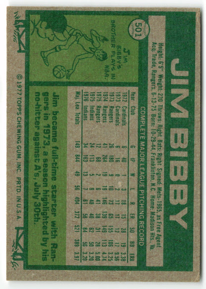 1977 Topps #501 Jim Bibby